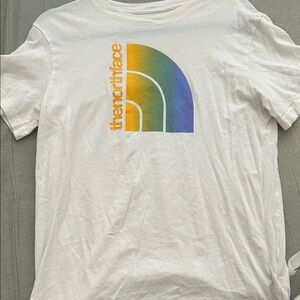 The North Face White Tee with Multicolor Logo